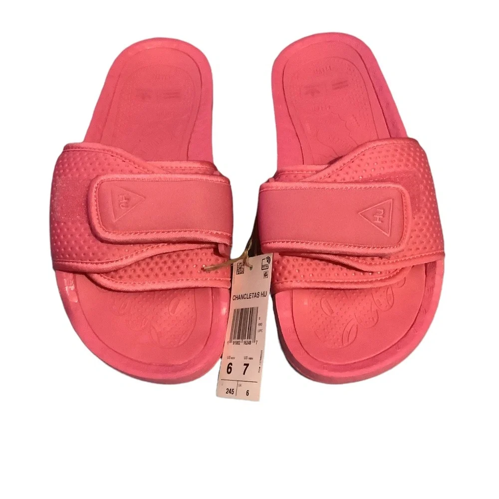 Adidas Hu Pharell WIlliams Boost Slides/Semi Solar Pink sz 6mens -7 womans - Picture 1 of 4